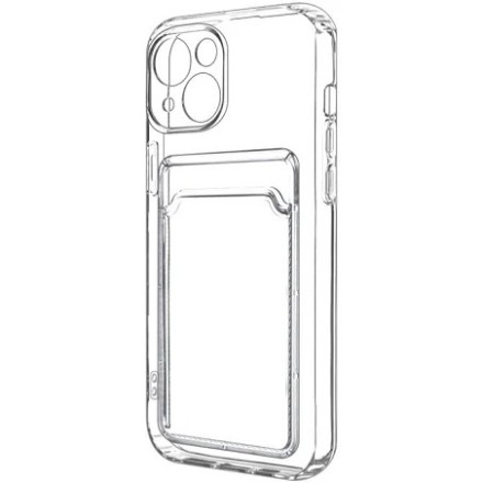 Чехол-накладка силикон с карманом под карту i-Phone 13 6.1&quot; прозрачная