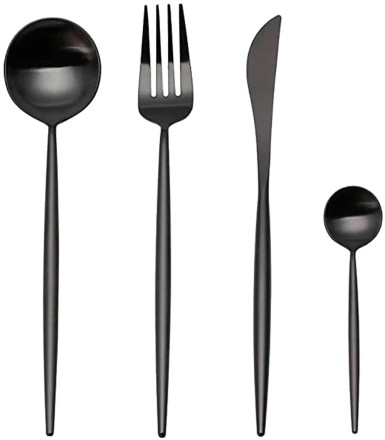 Набор столовых приборов Xiaomi Maison Maxx Modern Flatware Set (4 предмета) черный