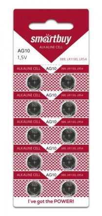 Батарейка часовая Smartbuy AG10-10B (100/2000) (SBBB-AG10-10B)