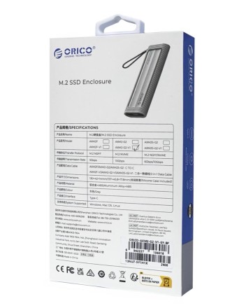 Внешний корпус для SSD M2 Orico AXM2-G2-V1 10Gbps серый