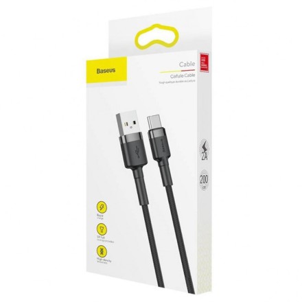 Usb Кабель-зарядка TYPE-C Baseus Cafule 2A 2м (CATKLF-CG1) черный