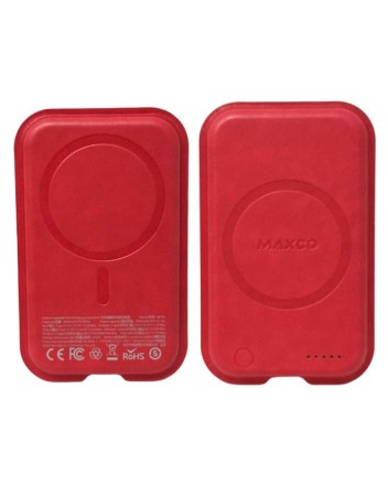 Powerbank с беспроводной зарядкой MagSafe Maxco MP26 5000mAh 15W красный
