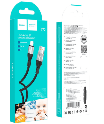 Usb Кабель-зарядка Lightning Hoco X72 2.4A 1м силиконовый чёрный